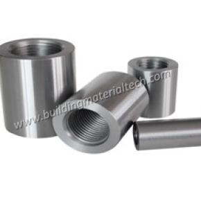 Upset forging threaded reinforcing bar coupler 