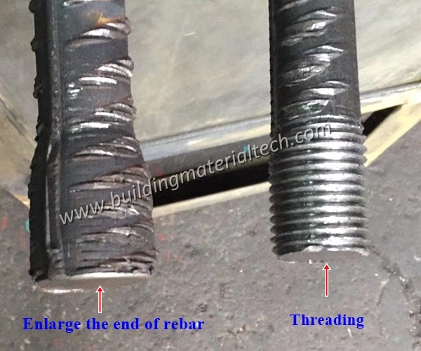 upset forging and cutting rebar 